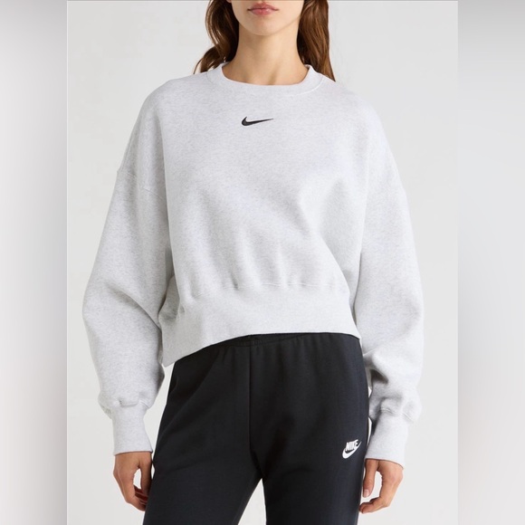 Nike Tops - NIKE NEW Phoenix Fleece Crewneck sweatshirt size Small Birch Heather Color